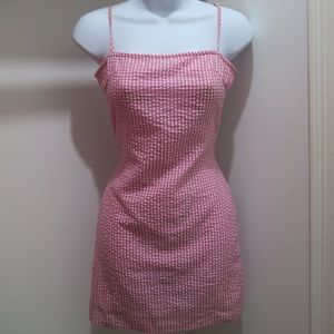 Gingham Pink & White Checkered Mini Dress